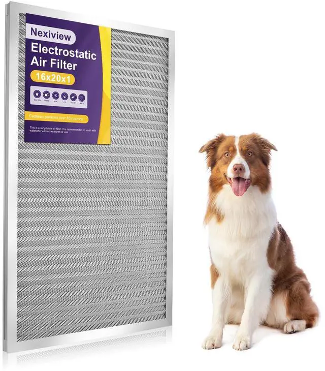 Main image of 16x20x1 Furnace Filter-MERV8, Washable & Reusable Electrostatic Air Filter, AC/HVAC Furnace Filter, Permanent Air Filter, Breathe Fresher, Easy Install