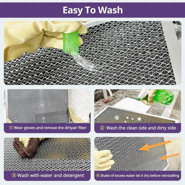 Alt view image 4 of 6 - 16x20x1 Furnace Filter-MERV8, Washable & Reusable Electrostatic Air Filter, AC/HVAC Furnace Filter, Permanent Air Filter, Breathe Fresher, Easy Install
