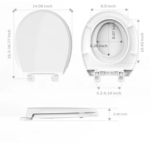 Alt view image 6 of 6 - Round Toilet Seat with Built-In Toddler Seat, 2-in-1 Potty Training Toilet Seat for Adults & Kids, Soft Close, Magnetic Child Seat, Quick Release & Easy Clean, Fits Standard Round Toilets, White