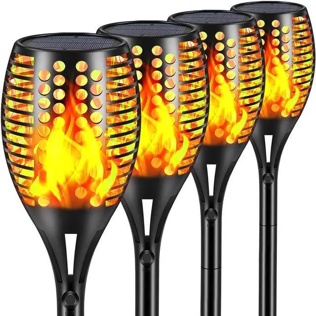 Main image of Upgraded Larger Solar Torch Lights, Waterproof Outdoor Dancing Flames Light, Flickering Flames Garden Lights, Landscape Decoration Pathway Patio Lights 43" 96 LED (4 Pack)