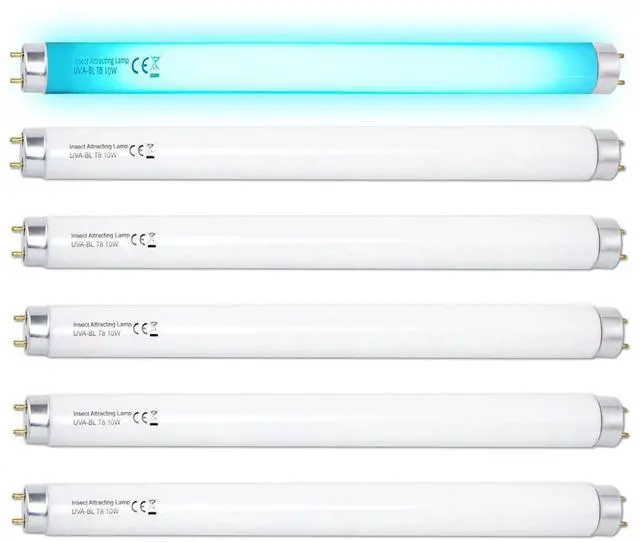 Main image of 6 Pack T8F10W BL 10W Replacement Bulbs T8 10 Watts Fluorescent Tube for 20W Device 13 Inch 365-nm Black Light