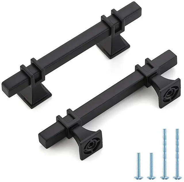 Main image of Matte Black Pulls Cabinet Handles 3 Inch 30 Pack | Zinc-Alloy,Screws Included, Modern Design, Drawer Pulls for Kitchen Dresser Closet and Bathroom Cabinets Hardware