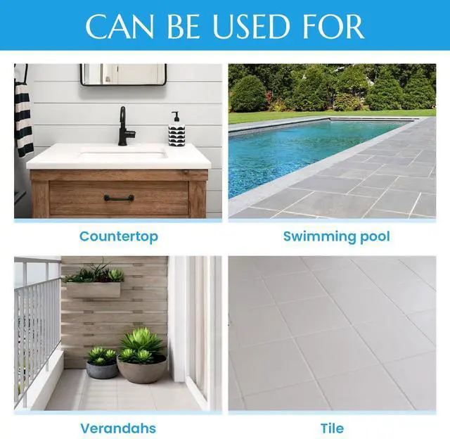 Alt view image 4 of 7 - Tub and Tile Refinishing Kit,33oz Quick-Dry Tile Paint for Wall & Floor, Sink Bathtub Paint for Bathroom, Kitchen, Toilets, Water Based, Semi-Gloss White, 50-55sq.ft