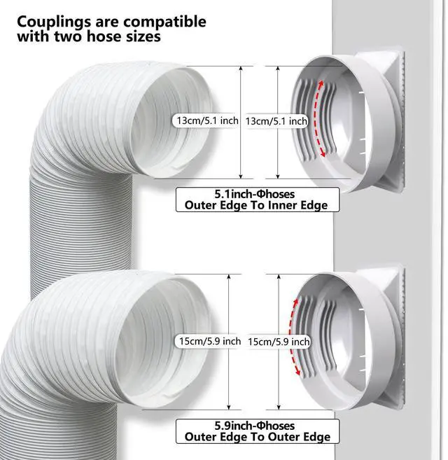 Alt view image 4 of 7 - 95" Sliding Door AC Vent Kit with 5.9"AC Hose Filter Screen & Weather Stripping Universal 5.0/5.9 Inch Coupler for Window/Sliding Glass Door Portable AC Energy Saving Airtight Seal Pancel