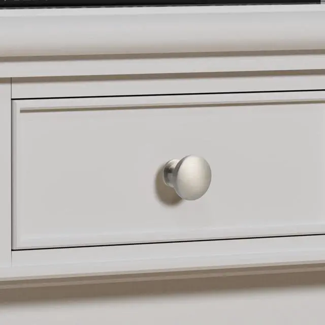 Alt view image 3 of 7 - 30 Pack Brushed Nickel Round Solid Zinc Alloy Cabinet Knobs | Rust Resistant, Smooth Surface, Versatile for Kitchen, Bathroom, or Furniture, Easy Installation with Screws Included