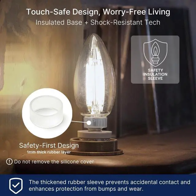 Alt view image 3 of 7 - 100W Equivalent Candelabra LED Bulbs 5000K Daylight, Dimmable LED Chandelier Light Bulbs for Dining Room, Living Room, Porch, 800LM, E12 Base, 6 Pack UL,CA65 Listed