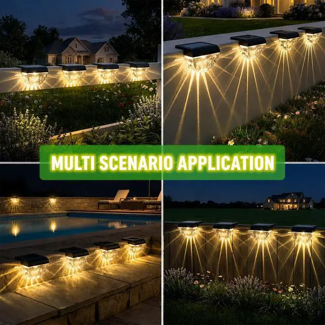 Alt view image 3 of 7 - 12 Pack Solar Deck Lights Outdoor, Solar Step Lights Waterproof for Outside, Yard, Patio, Garden, Pool, Railing, Stairs, Fence (Warm White)