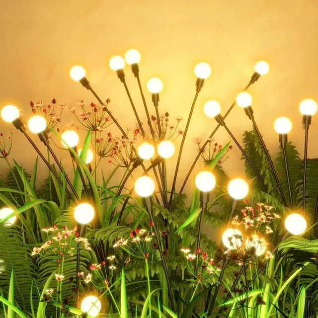Main image of Solar Garden Lights Outdoor - 6 Pack 48 LED Firefly Lights Waterproof, Garden Decorations for Yard Patio Pathway Lawn Outside, Unique Gifts for Grandma Women, Solar Decor Warm White