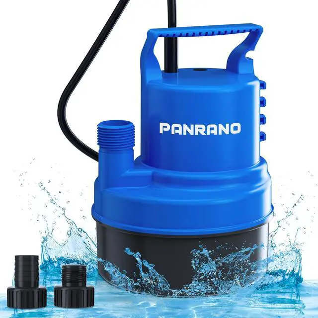 Main image of 1/3 HP Submersible Water Pump 2000 GPH Portable Small Sump Pump For Pool Cover, Basements, Puddles, Gardens Ponds With 16.4 Ft Power Cord and Hose Adapters, Sky Blue