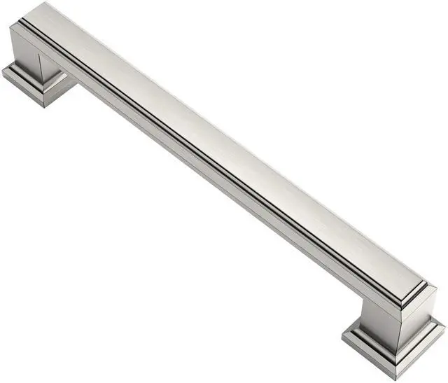 Main image of Brushed Satin Nickel Cabinet Pulls and Handles 10 Pack, AL3071SN | 5 Inch Hole Center, Solid Metal Build, Rectangle Decorative Hardware Handles, for Cabinets and Drawers