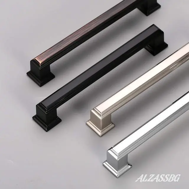 Alt view image 5 of 7 - Brushed Satin Nickel Cabinet Pulls and Handles 10 Pack, AL3071SN | 5 Inch Hole Center, Solid Metal Build, Rectangle Decorative Hardware Handles, for Cabinets and Drawers