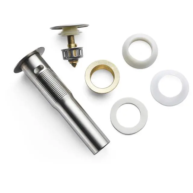 Alt view image 7 of 7 - Bathroom Sink Drain,Drain Stopper Bathroom Sink with Overflow,Pop Up Drain Assembly with Detachable Strainer Basket,Built-in Anti-Clogging Strainer,Stainless Steel Brushed Nickel