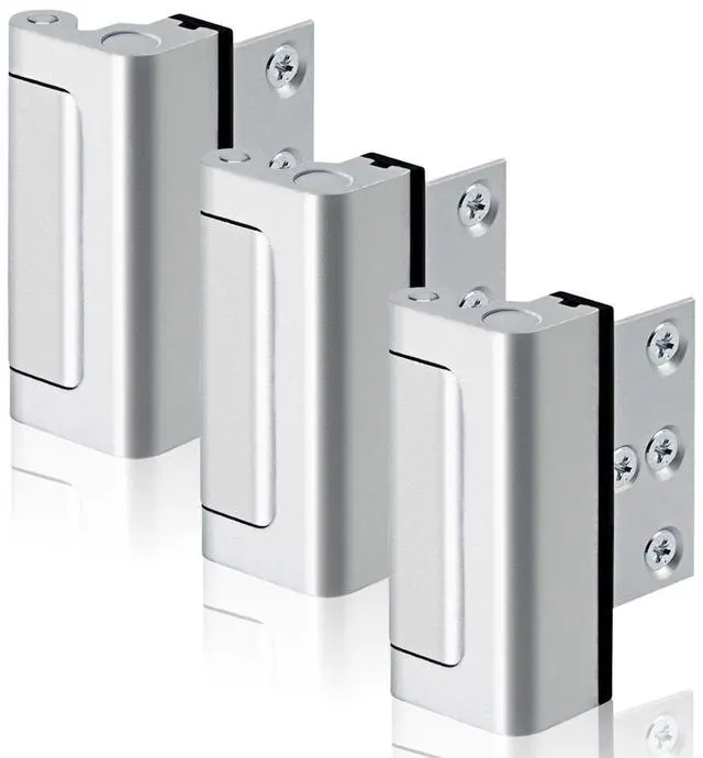 Main image of Home Security Door Reinforcement Lock, Childproof Safety Latch | 3Pack Top Door Lock Stopper for Toddlers Safety, Prevents Home Unauthorized Entry, Aluminum Construction, Withstands 800lbs