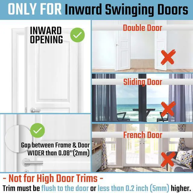 Alt view image 5 of 7 - Home Security Door Reinforcement Lock, Childproof Safety Latch | 3Pack Top Door Lock Stopper for Toddlers Safety, Prevents Home Unauthorized Entry, Aluminum Construction, Withstands 800lbs