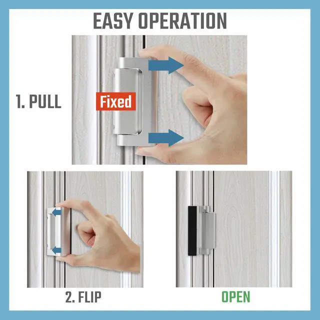 Alt view image 6 of 7 - Home Security Door Reinforcement Lock, Childproof Safety Latch | 3Pack Top Door Lock Stopper for Toddlers Safety, Prevents Home Unauthorized Entry, Aluminum Construction, Withstands 800lbs