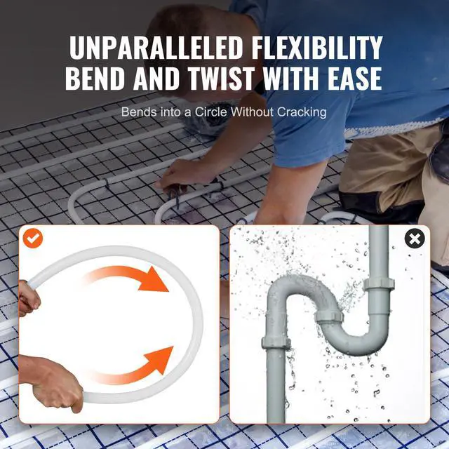 Alt view image 4 of 7 - PEX Pipe 3/4 Inch, 100 Feet Non-Oxygen Barrier PEX-B Flexible Pipe Tubing for Potable Water, for Hot/Cold Water & Easily Restore, Plumbing Applications with Free Cutter & Clamps,White