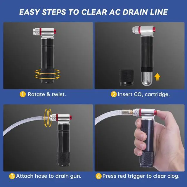 Alt view image 4 of 6 - 30 Pack 16 Gram Unthreaded CO2 Cartridges for Gallo Drain Gun HVAC Drain Line Cleaner Tool,CO2 Drains Gun Cartridges