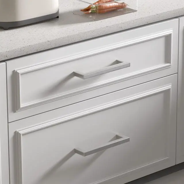 Alt view image 5 of 6 - Brushed Nickel Cabinet Pulls 30 Pack 5 Inch, Square Drawer Handles, Stainless Steel, Screws Included, Silver Kitchen Hardware for Cupboard Closet Furniture Upgrade