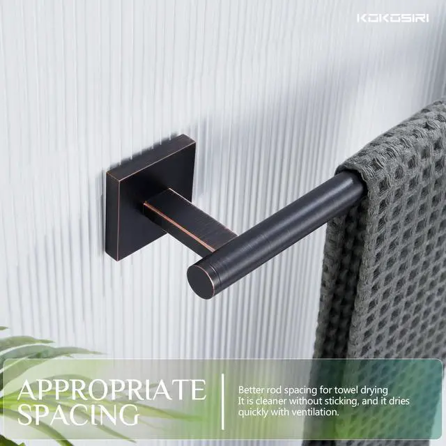 Alt view image 5 of 7 - Bathroom Towel Bar Bath Towel Holders for Toilet Kitchen Cabinet Wall Mount 24 Inch Oil Rubbed Bronze Stainless Steel B4005ORB-L24