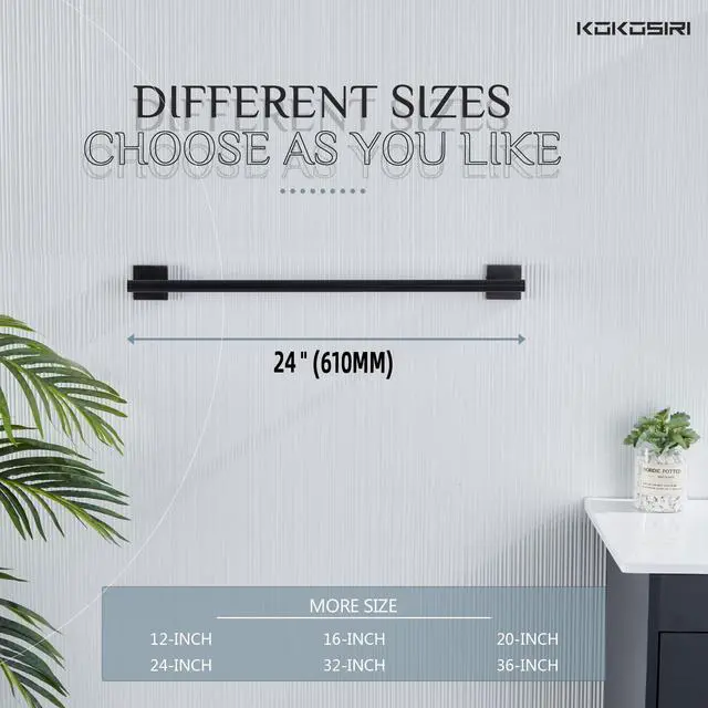 Alt view image 3 of 7 - Bathroom Towel Bar Bath Towel Holders for Toilet Kitchen Cabinet Wall Mount 24 Inch Oil Rubbed Bronze Stainless Steel B4005ORB-L24