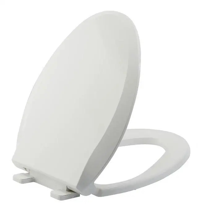 Main image of Elongated Toilet Seat Slow Close, Quiet Toilet Seat Cover with Never Loosen Durable Toilet Seat Lid Easy to Install & Clean, Polypropylene (PP), White