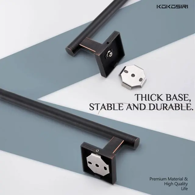 Alt view image 7 of 7 - Bathroom Towel Bar Bath Towel Holders for Toilet Kitchen Cabinet Wall Mount 24 Inch Oil Rubbed Bronze Stainless Steel B4005ORB-L24