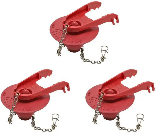 Main image of 502 Universal 2-Inch Toilet Flapper, 3-Pack, Water Saving | Three solid-frame flappers, Adjustable water-saving dial, Fits most 2 in. flush valves, Resists chlorine and hard water