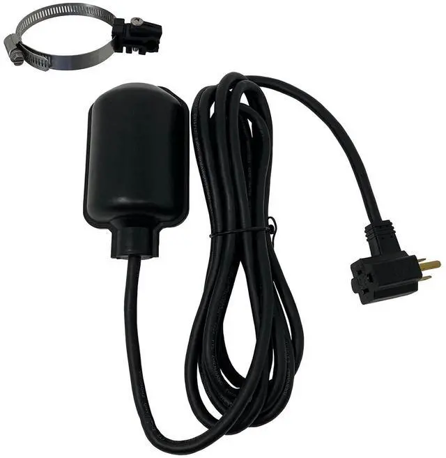 Main image of Sump Pump Tethered Universal Float Switch Replacement with Piggyback Plug for Sewage, Reliable Water Level Performance - 10 foot cord