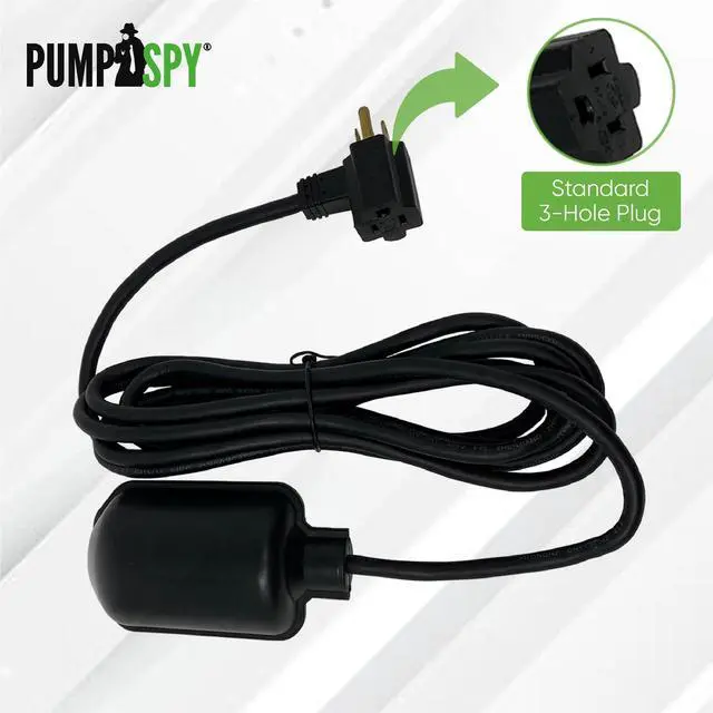 Alt view image 4 of 4 - Sump Pump Tethered Universal Float Switch Replacement with Piggyback Plug for Sewage, Reliable Water Level Performance - 10 foot cord