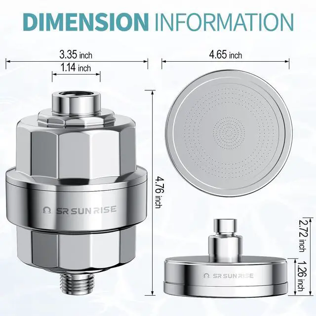 Alt view image 7 of 7 - Filtered Shower Head with 3 Replaceable Filter Cartridges, 20+3 Stage Shower Filter Head for Hard Water, High Pressure Shower Head with Filters Removes Chlorine, Harmful Substances