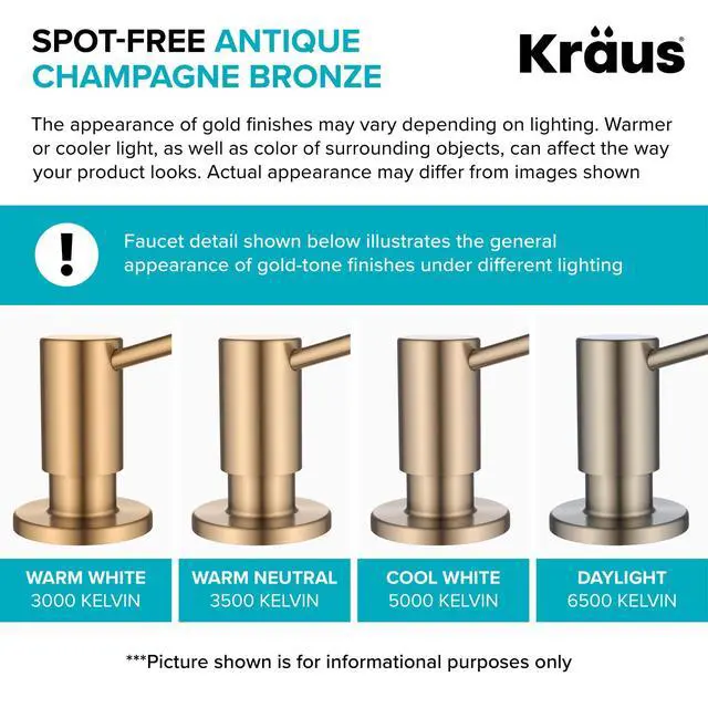 Alt view image 6 of 7 - Boden Kitchen Soap and Lotion Dispenser in Spot Free Antique Champagne Bronze, KSD-53SFACB