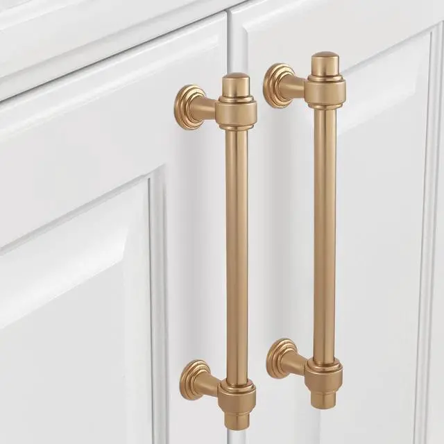 Alt view image 3 of 6 - 10 Pack 5 inch Champagne Bronze Kitchen Cabinet Handles Cabinet Pulls Gold Drawer Pulls Kitchen Cabinet Hardware Handles Dresser Handles