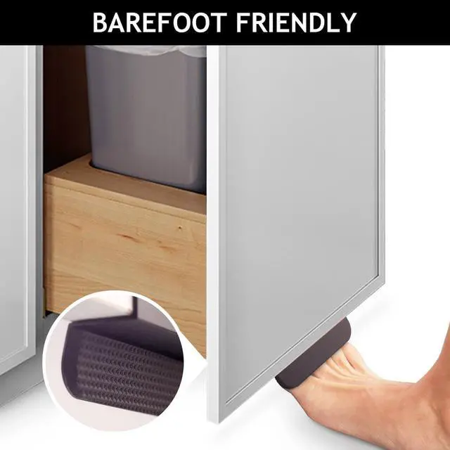 Alt view image 3 of 7 - 1-Pack Under Cabinet Foot Pull with Adhesive and Screws, Hands Free Toe Foot Pull Opener for Kitchen Trash Cabinet Drawer, 4 Inch (Matte Black)
