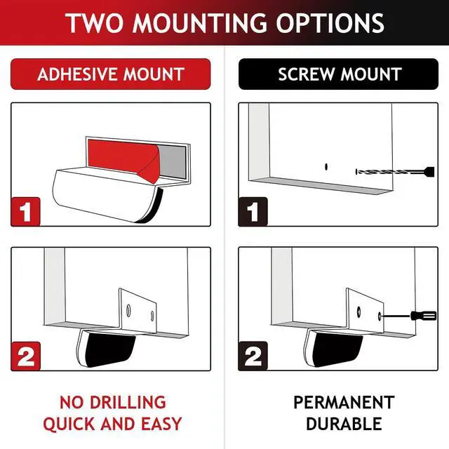 Alt view image 7 of 7 - 1-Pack Under Cabinet Foot Pull with Adhesive and Screws, Hands Free Toe Foot Pull Opener for Kitchen Trash Cabinet Drawer, 4 Inch (Matte Black)