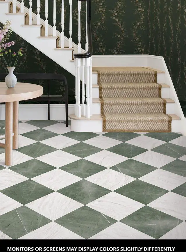Alt view image 2 of 7 - x Chris Loves Julia Bonneville Jade Peel and Stick Floor Tiles, FP6332