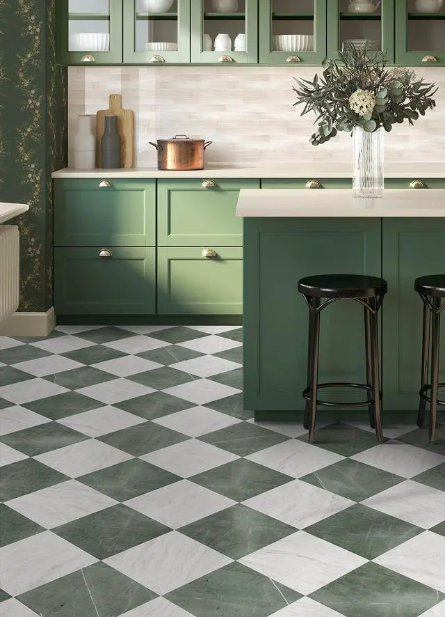 Alt view image 3 of 7 - x Chris Loves Julia Bonneville Jade Peel and Stick Floor Tiles, FP6332
