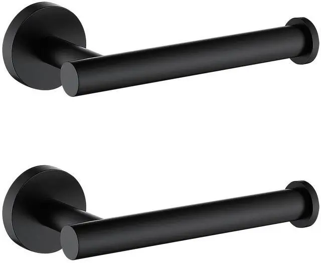 Main image of Toilet Paper Holder SUS304 Stainless Steel Round Size Matte Black 2 Pack