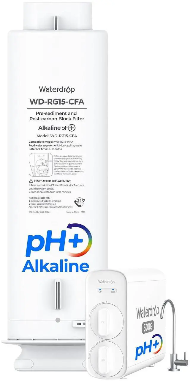 Main image of G5P500A-CF Filter, Replacement for G5P500A RO System | Alkaline Mineral Filter, 6-Month, Easy Filter Replacement, Long lifespan, Under-Sink RO Filter