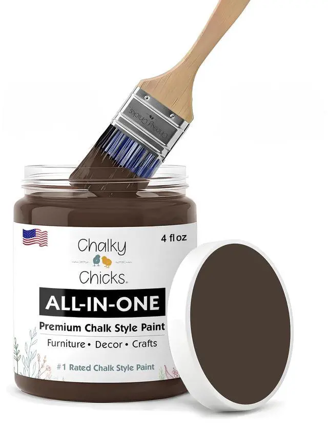 Main image of Alaskan Brown Bear 4 Fl Oz Chalk Paint for Furniture | Matte Brown, All in One, No Sanding, Wood Metal Glass Crafts Dresser, Low Odor Formula, Dries Within 30 Minutes, DIY Projects