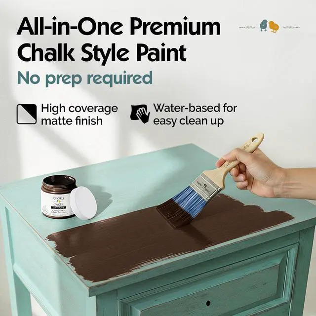 Alt view image 4 of 7 - Alaskan Brown Bear 4 Fl Oz Chalk Paint for Furniture | Matte Brown, All in One, No Sanding, Wood Metal Glass Crafts Dresser, Low Odor Formula, Dries Within 30 Minutes, DIY Projects