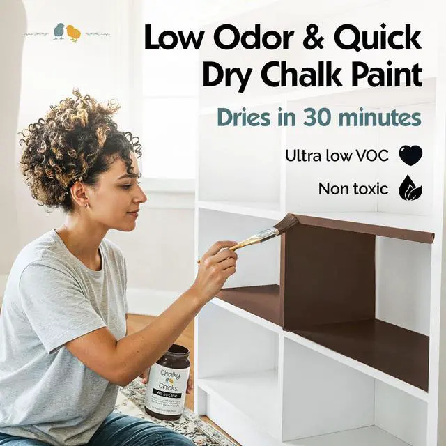 Alt view image 5 of 7 - Alaskan Brown Bear 4 Fl Oz Chalk Paint for Furniture | Matte Brown, All in One, No Sanding, Wood Metal Glass Crafts Dresser, Low Odor Formula, Dries Within 30 Minutes, DIY Projects