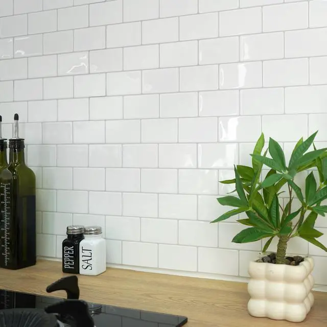 Alt view image 5 of 7 - Subway Tile Peel and Stick Backsplash, Thicker Design 12" x 12" Stick on Backsplash Tiles for Kitchen, Bathroom, Wall Tile (10 Sheets, Bright Glossy White)