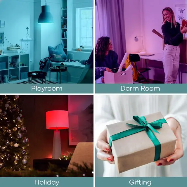 Alt view image 4 of 7 - LED+ Color Changing LED Light Bulbs with Remote, No App or Wi-Fi Required, A19 Bulbs (3 Pack)