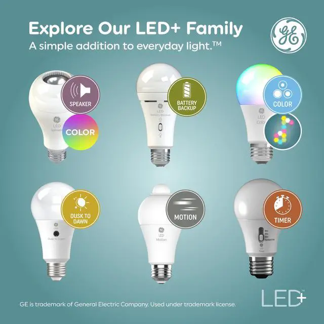 Alt view image 6 of 7 - LED+ Color Changing LED Light Bulbs with Remote, No App or Wi-Fi Required, A19 Bulbs (3 Pack)