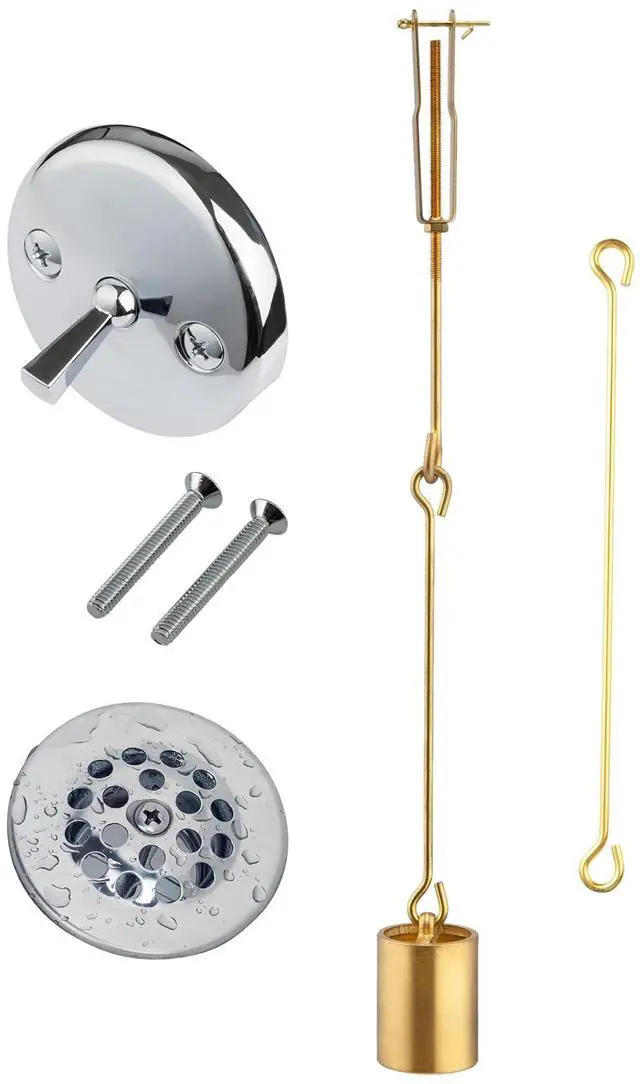 Main image of Tub Drain Linkage Assembly with Trip Lever and Strainer Done Cove, Fit for Trip Lever Bath Tub Waste and Overflow Drain by