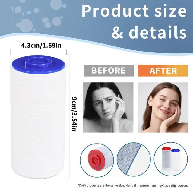 Alt view image 2 of 5 - Shower Filter Compatible with Weddell Duo System, 1 Red 4 Blue, 5 Pack | Multistage filter reduces chlorine & hardness. Compatible with Weddell Duo shower systems. Easy replacement cartridges