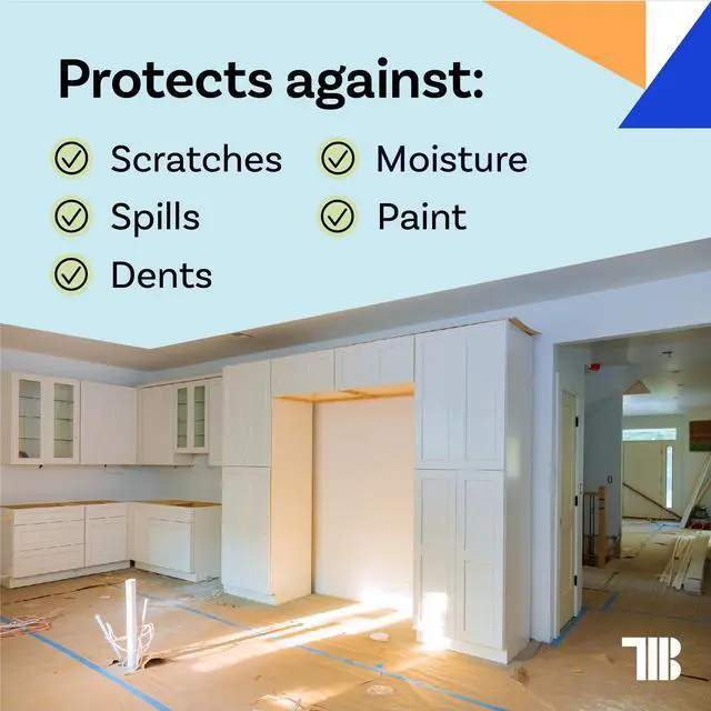 Alt view image 3 of 7 - Floor Protection Paper, 36 inch x 166 ft Roll, Made in USA, 69# Brown Rosin Masking Paper Roll, 100% Recycled, Thick Floor Covering for Painting, Moving, and Construction