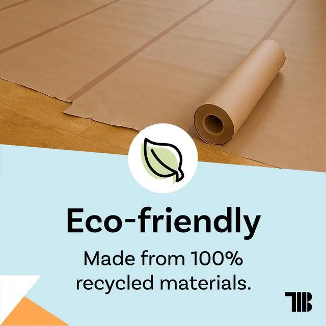 Alt view image 6 of 7 - Floor Protection Paper, 36 inch x 166 ft Roll, Made in USA, 69# Brown Rosin Masking Paper Roll, 100% Recycled, Thick Floor Covering for Painting, Moving, and Construction