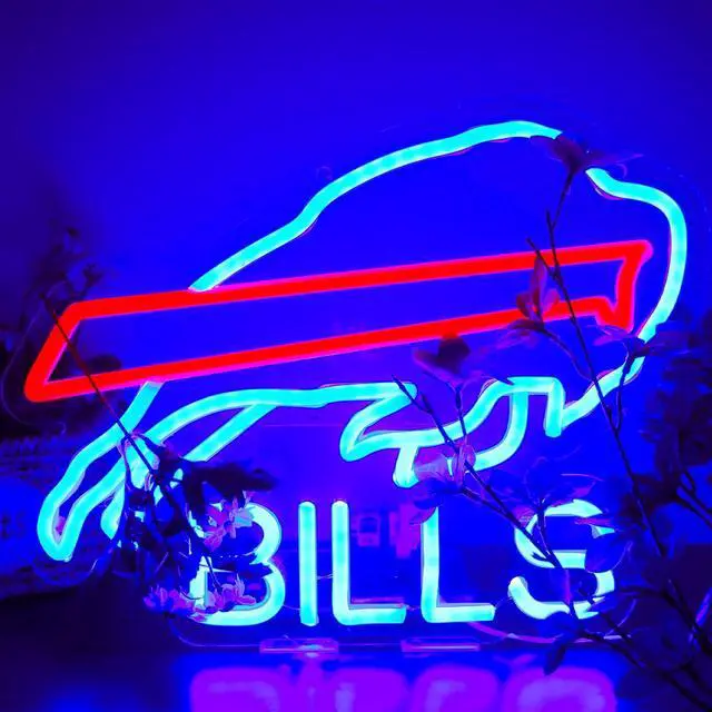 Main image of Buffalo Football Neon Signs Led Sign for Wall Decor Rugby Team Light Up Sign Suitable for Man Cave Office Bar Pub Wall Art Gifts for Teen Boys