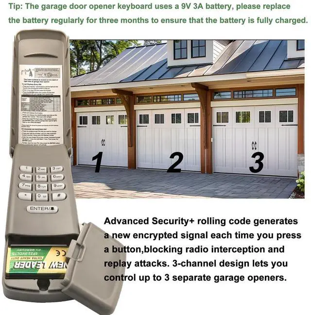 Alt view image 6 of 7 - 2026 Upgraded Universal Garage Door Opener Keypad for LiftMaster, Chamberlain,Craftsman & Wayne Dalton Garage Openers Manufactured Since 1993.877Max/878Max,G940EV-P2,CMXZDCG440